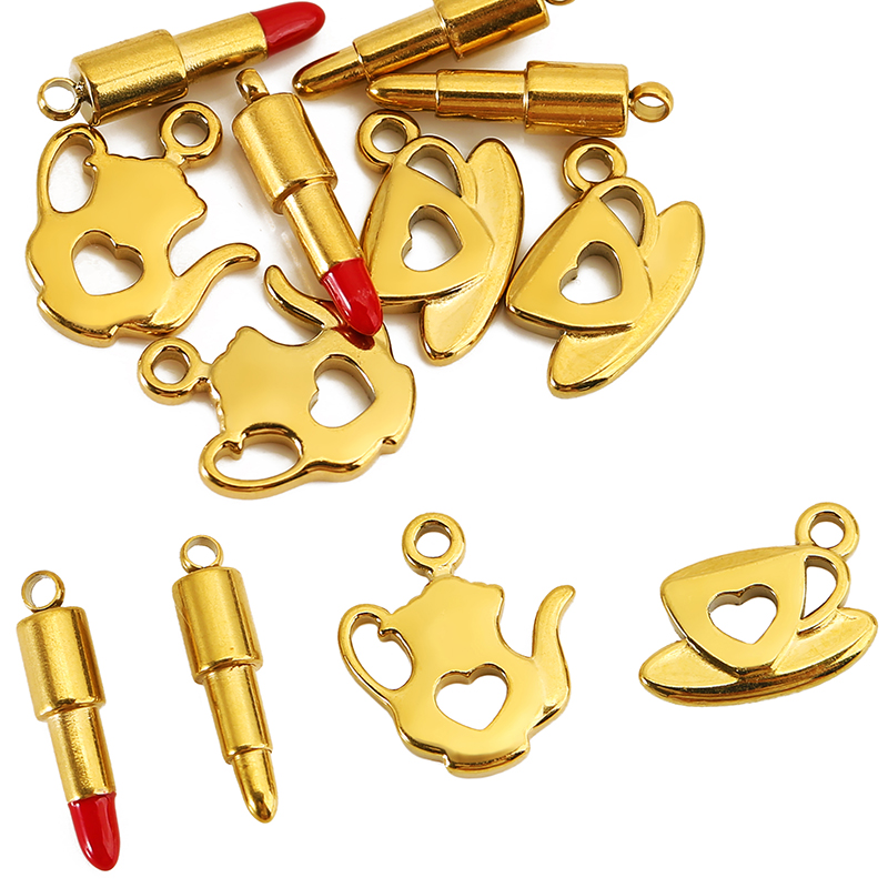 10pcs Stainless Steel Gold Col - Lip Balm ulasan dan harga